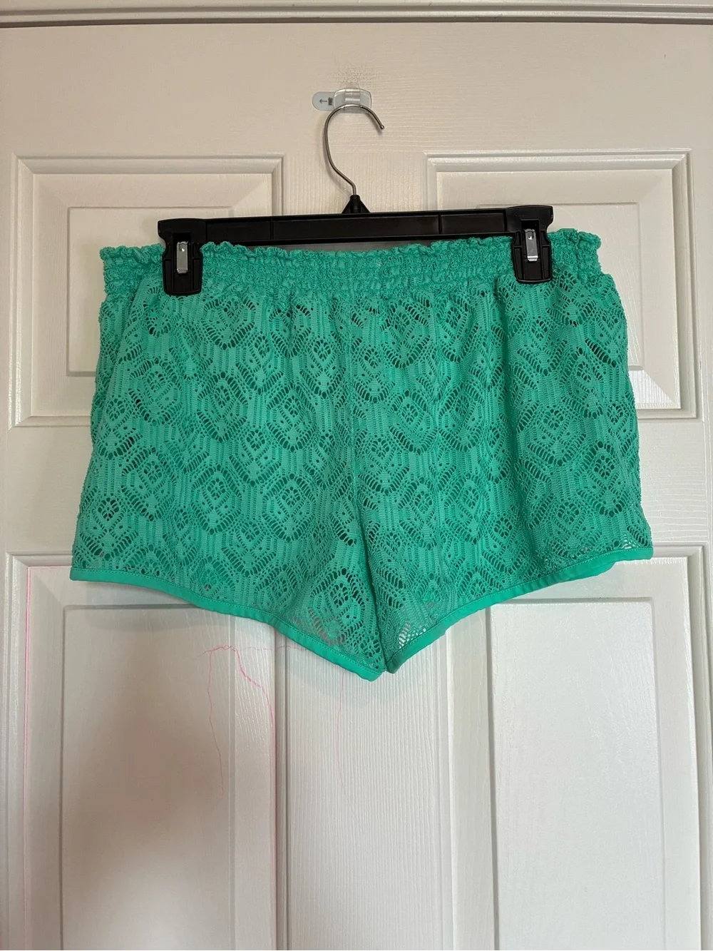 OP Teal Crochet Lace Lounge Shorts